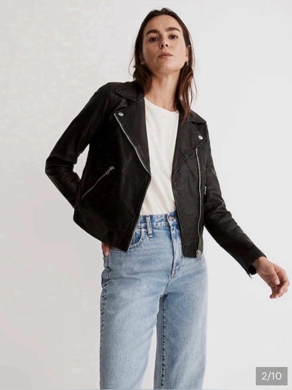Madewell Black Leather Moto Jacket